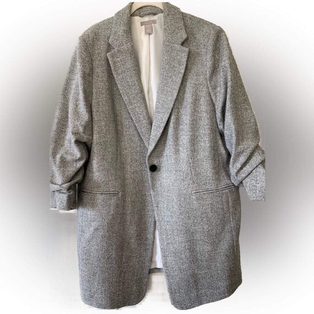 H&M oversized grey blazer coat jacket XL